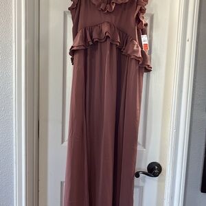 Old Navy Mauve Ruffle Maxi Dress